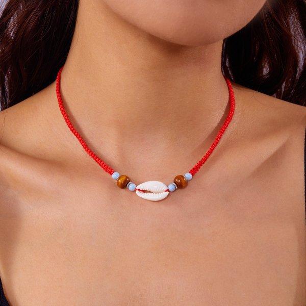 Fashion Small Fresh Shell Necklace Creative Versatile Shell Beaded Woven Necklace Women