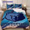 Memphis Grizzlies Bold Fierce Bedding(1 * Duvet Cover + 2 * Pillowcase, Without core)Christmas Birthday Gift Duvet Cover and Pillowcase Bedding Set