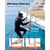 SucceBuy 3/4/5 Steps Removable Dock Ladder 500 lbs Pontoon Boat Swim Ladder with Non-Slip Wide PP Steps for Lake Marine Boarding