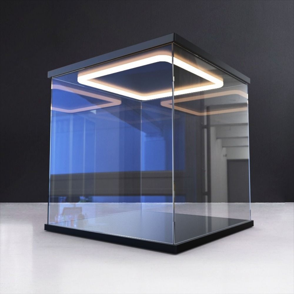 Clear Acrylic Acrylic Display Case Ring LED Lights Dust-proof Display Box High Transparent Modern Style Storage Box