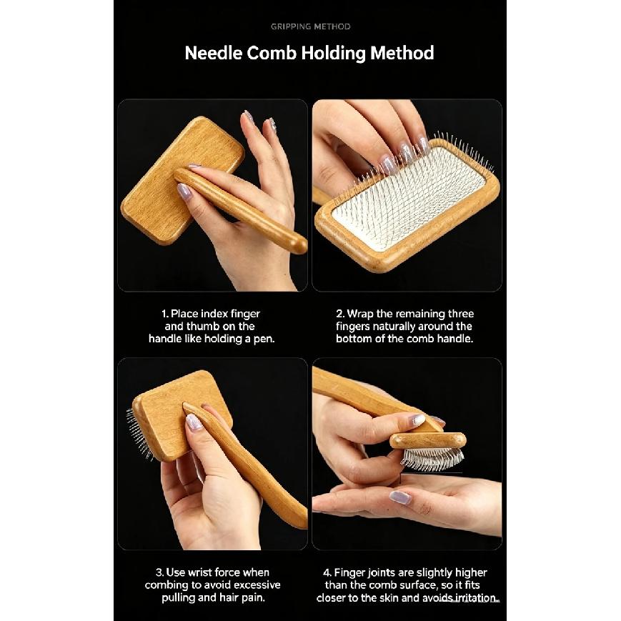 Dog Brush Wooden Dogs Comb Pet Hair Remover Dog Grooming Protect Brushes for Dogs Floating Hair Cleaning Comb Massage Cat Brush