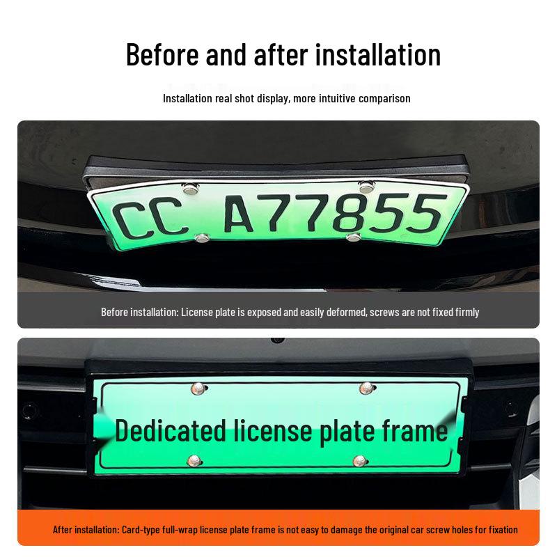 2025 Xiaomi YU7 New Energy Vehicle Full-Coverage Green License Plate Frame