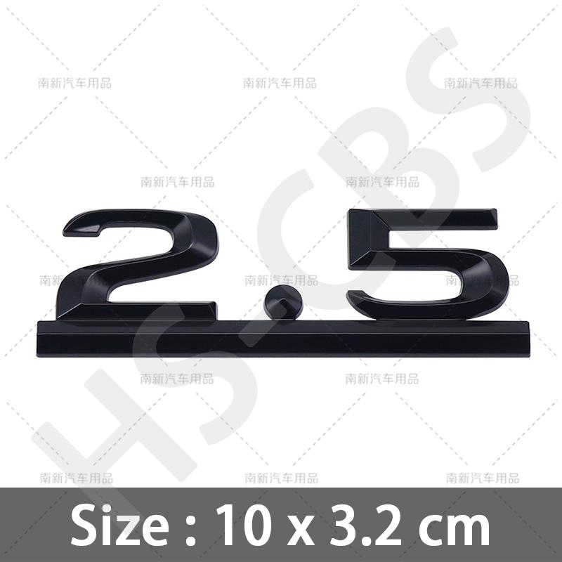 1Pc Metal 3D 2.5 Letter Emblem Car Rear Trunk Displacement Badge Auto Body Tailgate Stickers Car Styling Accessories