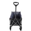 Folding Wagon Cart 100L Polyester Steel Outdoor Utility Grocery Wagon Beach Cart for Sports Shopping Camping Black
