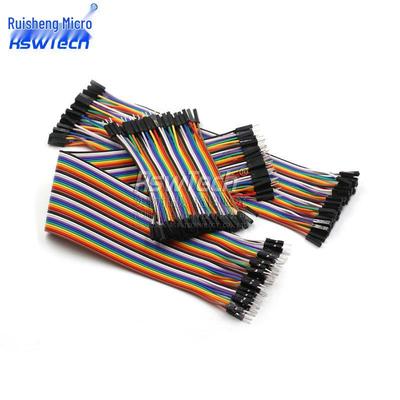 40-Pin DuPont Jumper Wires: Female-to-Female, Male-to-Female, Male-to-Male, Lengths 10/15/20/30/40cm, Multicolor