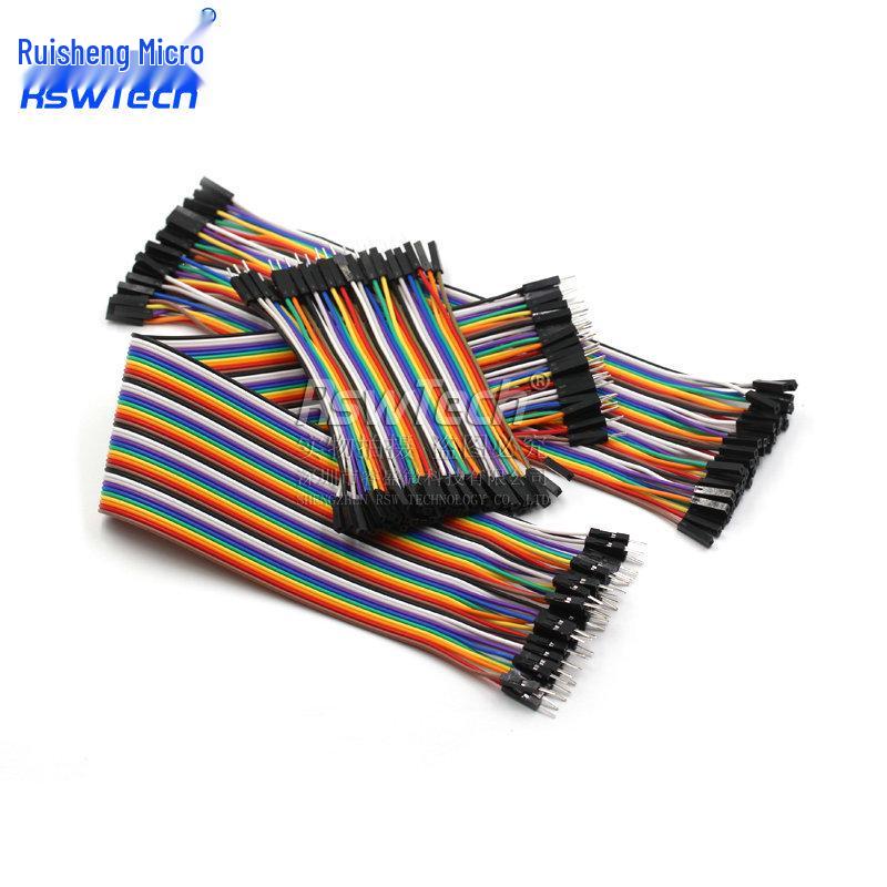 40-Pin DuPont Jumper Wires: Female-to-Female, Male-to-Female, Male-to-Male, Lengths 10/15/20/30/40cm, Multicolor