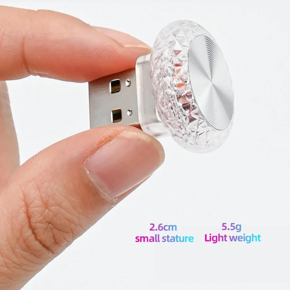 Tragbares Auto USB-Umgebungslicht Mini-LED-dekorative Atmosphärenlampen für Auto-Innenumgebungslicht Computerlicht Plug & Play