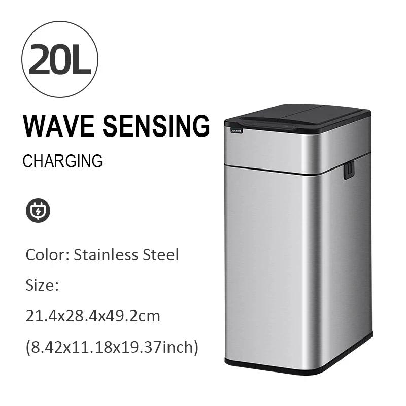 

Smart Sensor Trash Can Stainless Steel, 20L 15L Automatic Open Garbage Bin, Kitchen Office Bathroom Touchless Bin