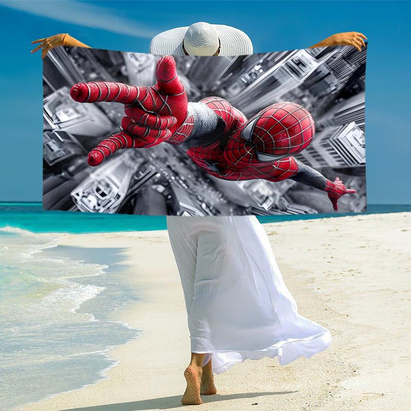 Spider-Man beach towel Outdoor camping Beach towel for vacation swim Outdoor pool Absorbent bath towel