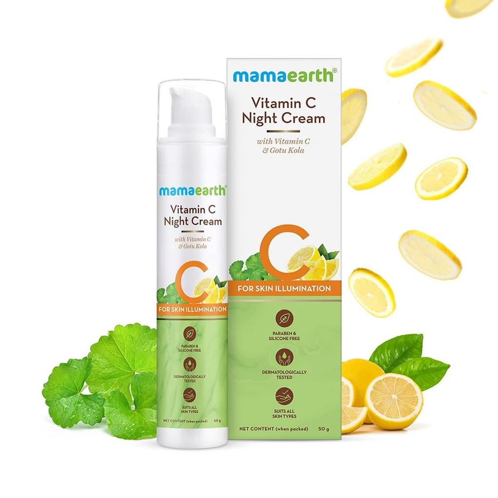 Mamaearth Vitamin C Night Cream For Women with Vitamin C & Gotu Kola for Skin Illumination - 50g