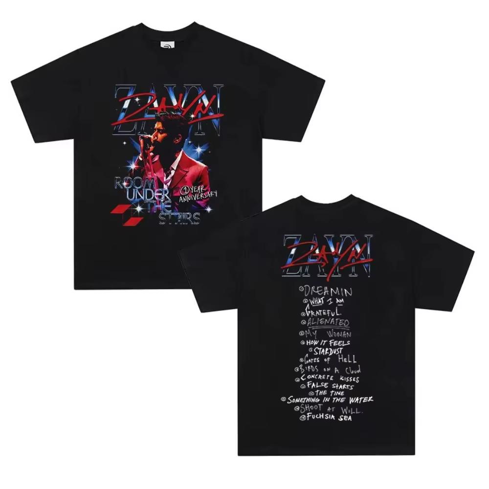 Rapper Zayn Tour Album 2026 Springsummer Graphic Tshirt Men  Vintage pure Cotton Tshirt Rock Hip Hop High Short Sleeve Top