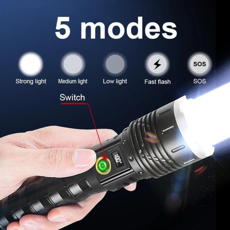 3800LM Hochleistungs-LED-Taschenlampen Taschenlampe Outdoor Ultrahelle Fackel LED-Laterne Langlebige und ultrahelle Beleuchtungstaschenlampe