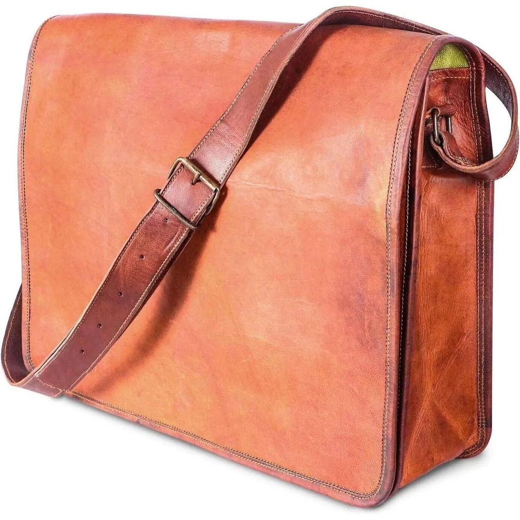Real Artist Vintage Leather Men's Messenger Shoulder Laptop Briefcase Bag
