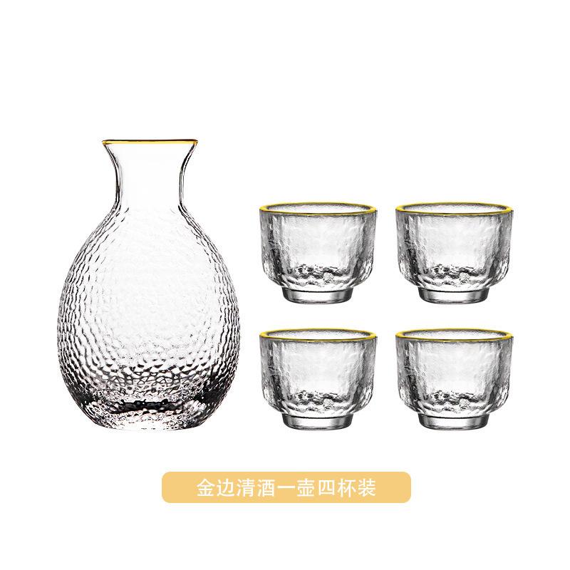Set Sake Giapponese Vetro Martellato Scatola Regalo Uso Domestico Bottiglia per Sake Caraffa per Vino
