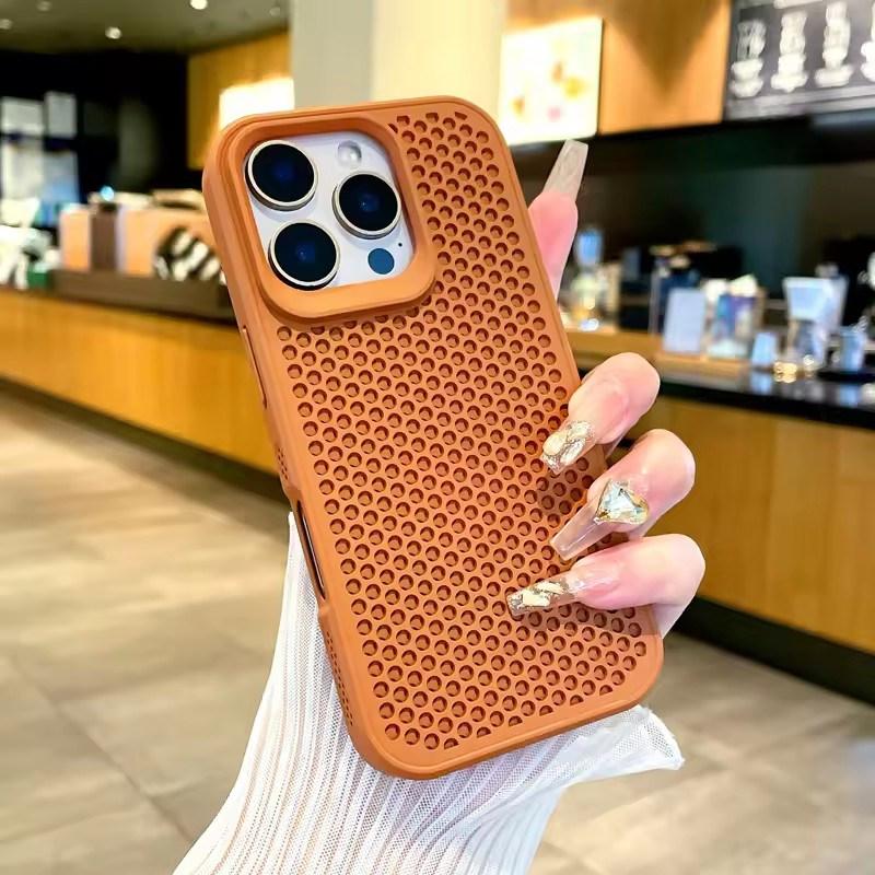 Dissipate Heat PC Case For iPhone 16 15 14 13 12 11 Pro Max Plus Breathable Hard Back Cover
