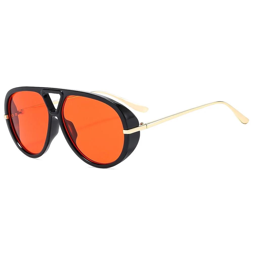 Vintage Y2k Big Frame Pilot Sunglasses Women For Men Popular Luxury Brand Designer Sun Glasses Punk Rivet Oversized Eyewear