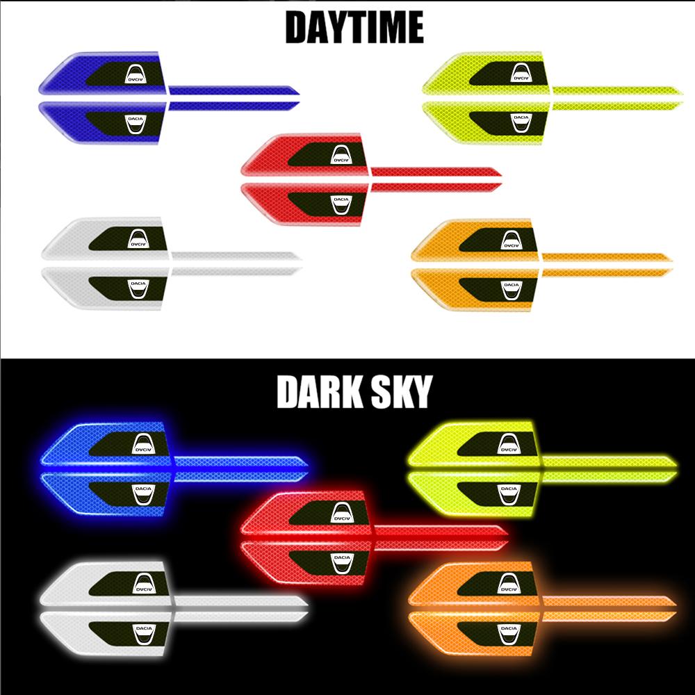 2Pcs Car Reflective Side Body Fender Safety Warning Sticker For Renault RS Koleos Captur Kadjar Megane Clio Scenic DACIA Duster SS6
