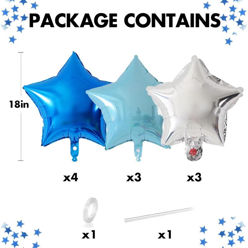 Star Theme Five-Pointed Star Aluminum Film Balloon Set Birthday Party Interior Decoration Festival Event Arrangement