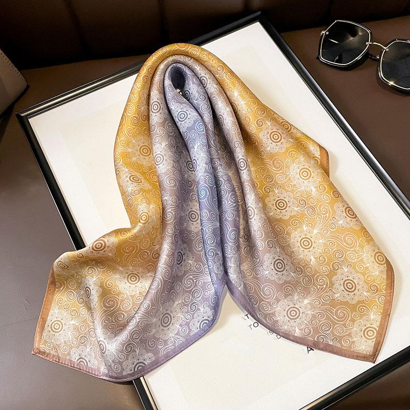 100% Silk Scarf Women Spring Square Fashion  Print Hair Foulard Female Neckerchief Lady Shawl Wraps Hijab Bandana Scarves