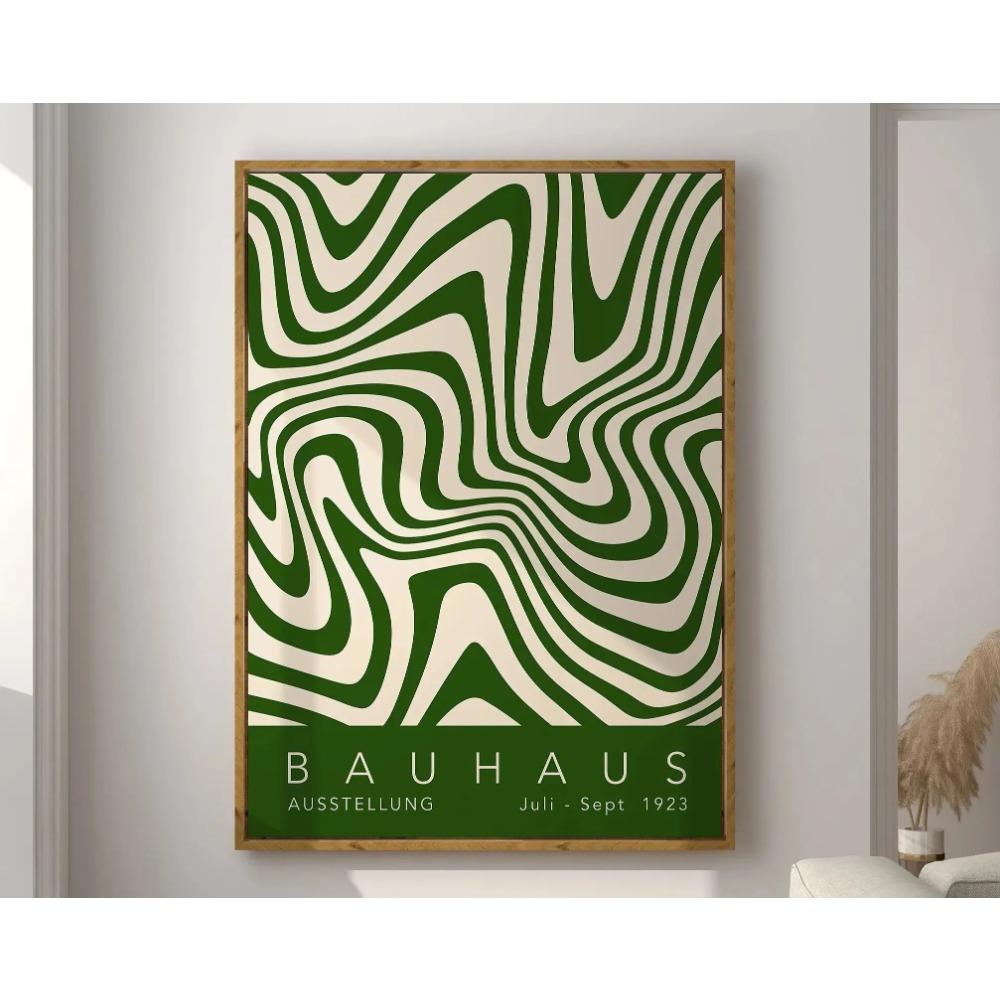 Mid Century Bauhaus Poster Geometric Wall Art Canvas Prints Living Room Bedroom Bright Colourful Artwork for Home Decor