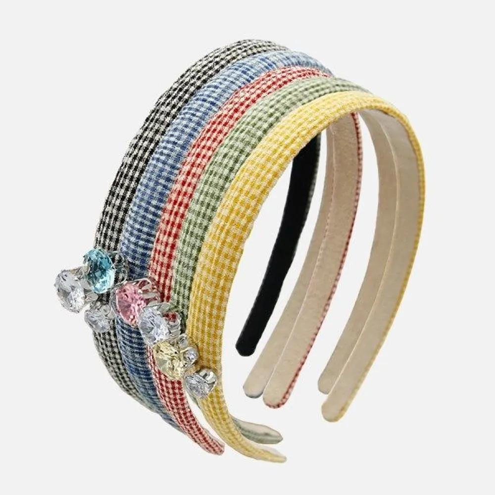 J Lauren Kitsch Color Check Hairband H01422 black