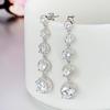 Fashion Stackable Round Clear CZ Drop Earrings For Women 925 Sterling Plata Fine Jewelry Long Tassel Silver Dangle Earring Gift