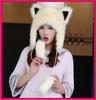 Cat Ear Ear Cold Protection [APOSITIV] Hat, White, Women's, Adult, Fur, Casquette, Earmuff, Fluffy, Cap, Cat, (White)