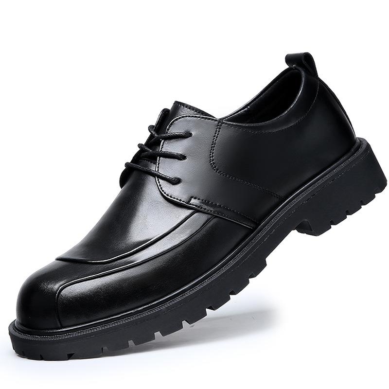 Men's Shoes Autumn Breathable 2025 New Trend Platform Casual Shoes British Business Men's Wedding Leather Shoes Genuine Leather