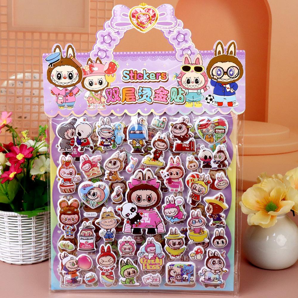 Children's Cartoon Double-layer Three-dimensional Bubble Sticker