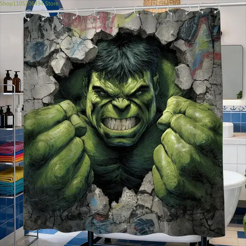 1pc Bathroom Shower Curtain, Superhero Theme Day, Hero Day Shower Curtain, Includes 12 Hooks, 180x180cm Bathroom Curtain Home