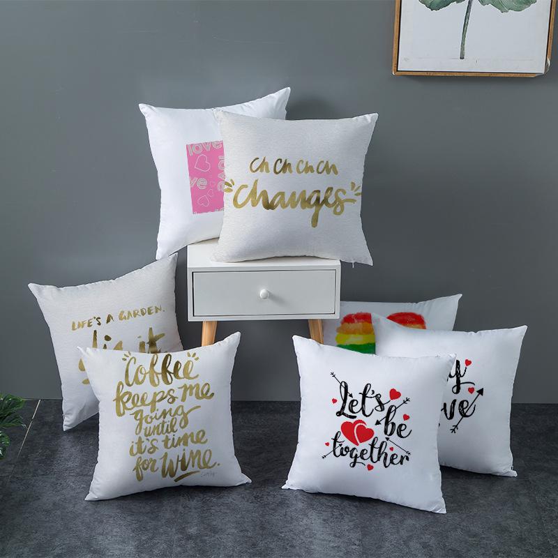 Home Furnishings Simple Golden Sofa Pillow Cover Digitally Printed Car Cushion Cover