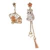 Lovely Cartoon Enamel Moon Cat Drop Earrings For Women Kawaii Cute Pink Bowknot Rabbit Dangle Earrings Girls Jewelry Gifts