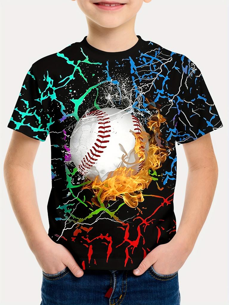 Baseball T-Shirt for Boy Short Sleeve Children's Clothing Boys Summer Casual T-Shirt O-Neck Girl Clothes Fashion Child T-Shirt