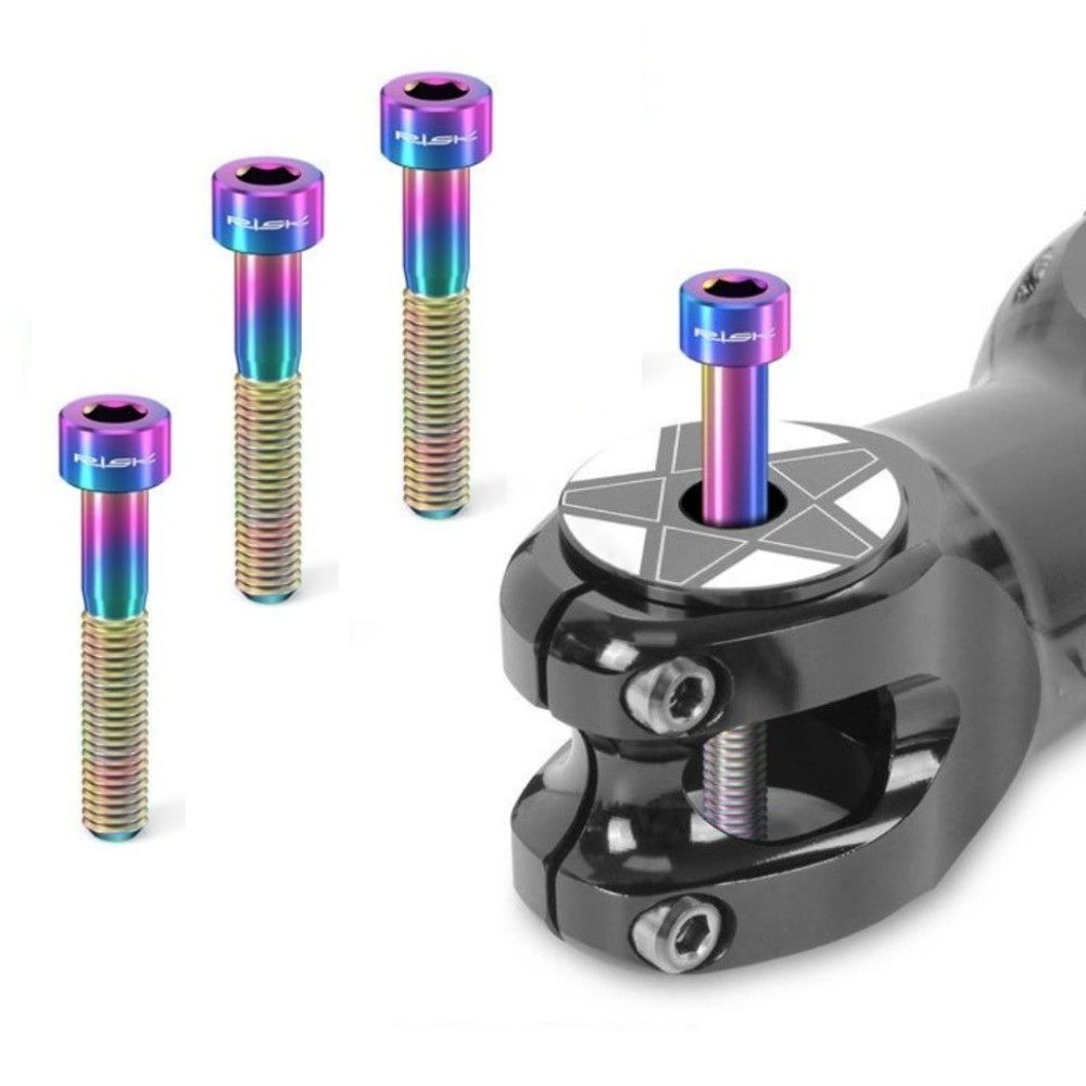 4PCS Titanium Alloy Bike Stem Bolts Bike Headset Top Cap Screws  for MTB ,Road Bike Stem Fixing
