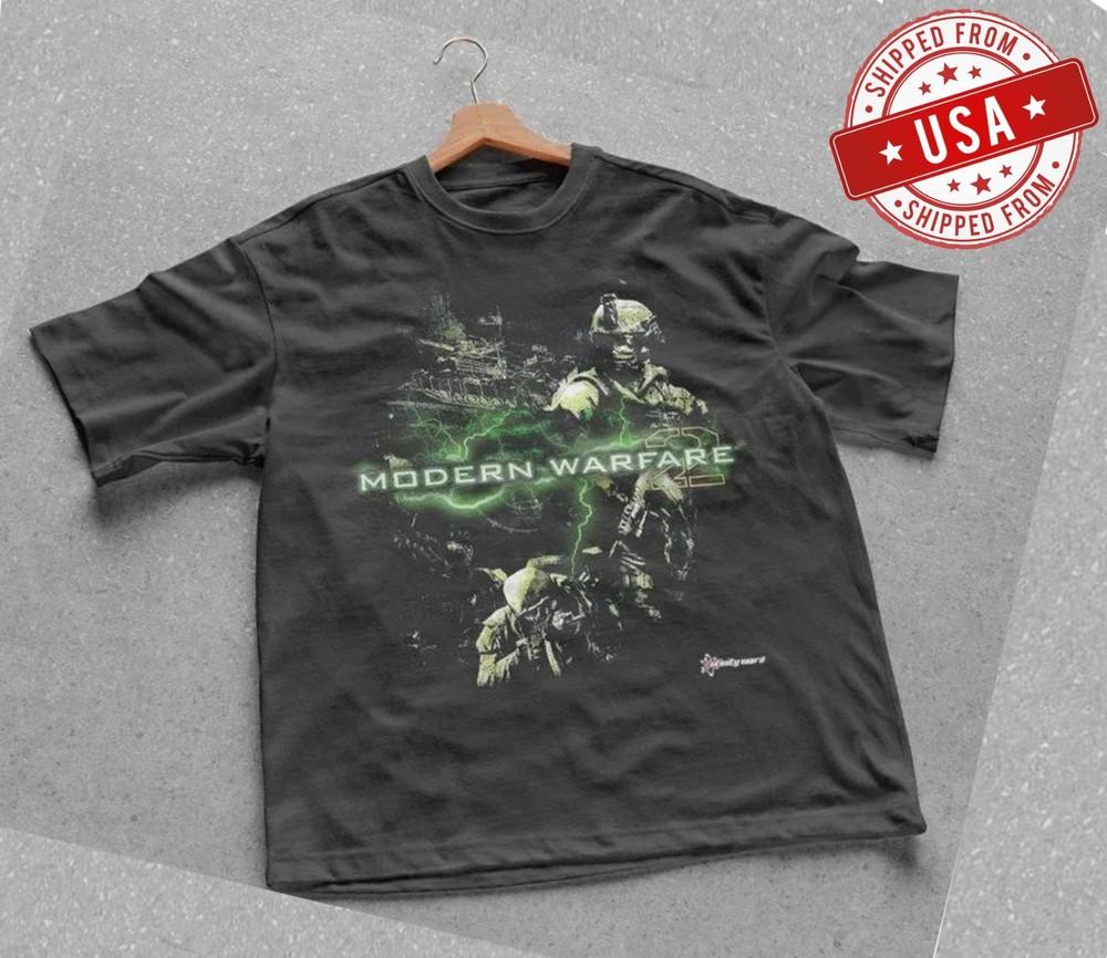 

2009 Call of Duty Modern Warfare 2 IW Promo Vintage Black TShirt Unisex T-Shirt XL