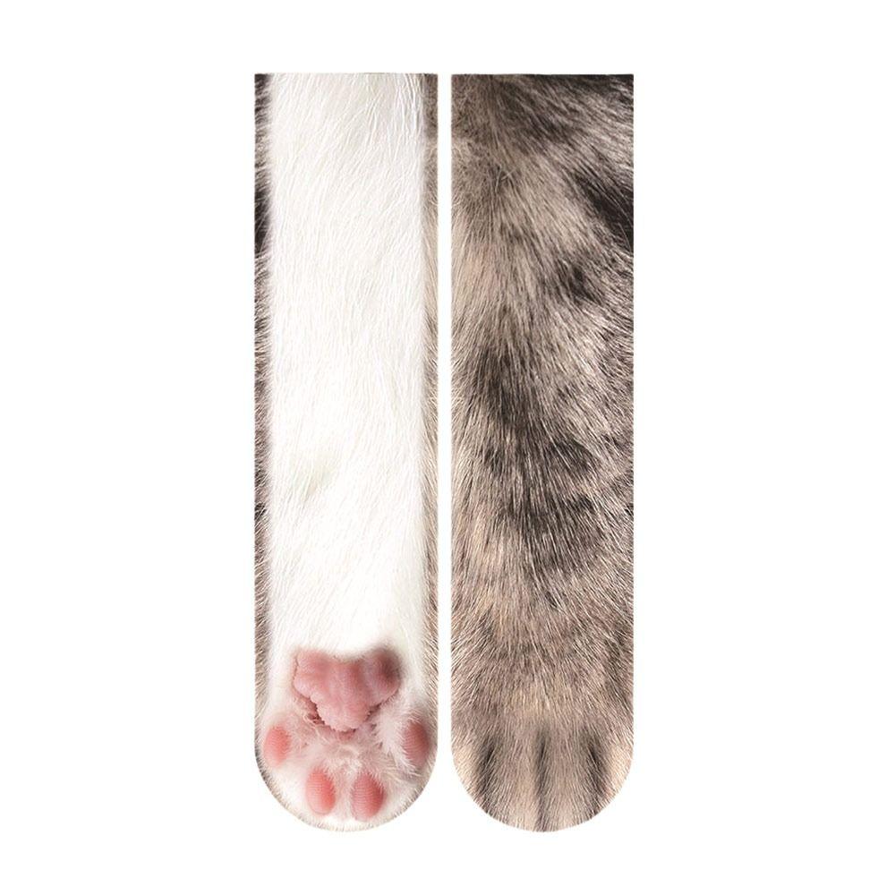 Breathable Cat Paw Socks Cotton Novelty Stocking Funny Thermal Calf Socks  Unisex