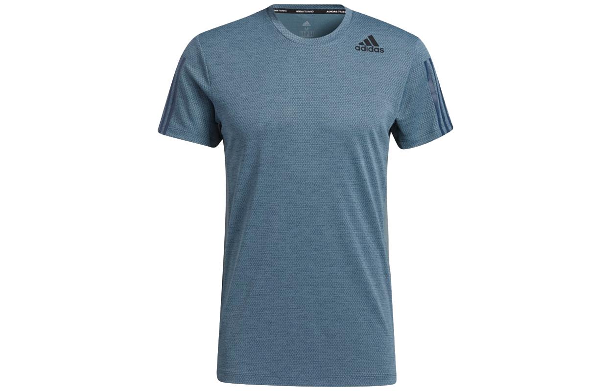 Adidas T Shirts Men s Dark Cyan Crew Neck Moderate Straight Fit GP7659 XS