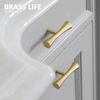 BRASS LIFE Rändelung Möbelgriffe Lang Rund Modern Griffe Schrank Kleiderschrank Kommode Schuhkarton Schublade Schrank Weinkeller Knauf
