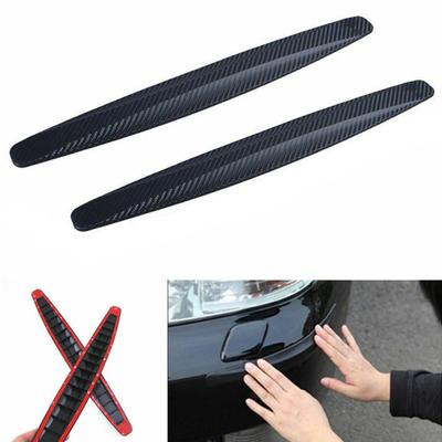 2Pcs Carbon Fiber SUV Bumper Texture Car Guard Edge Strip Anti-rub Protector
