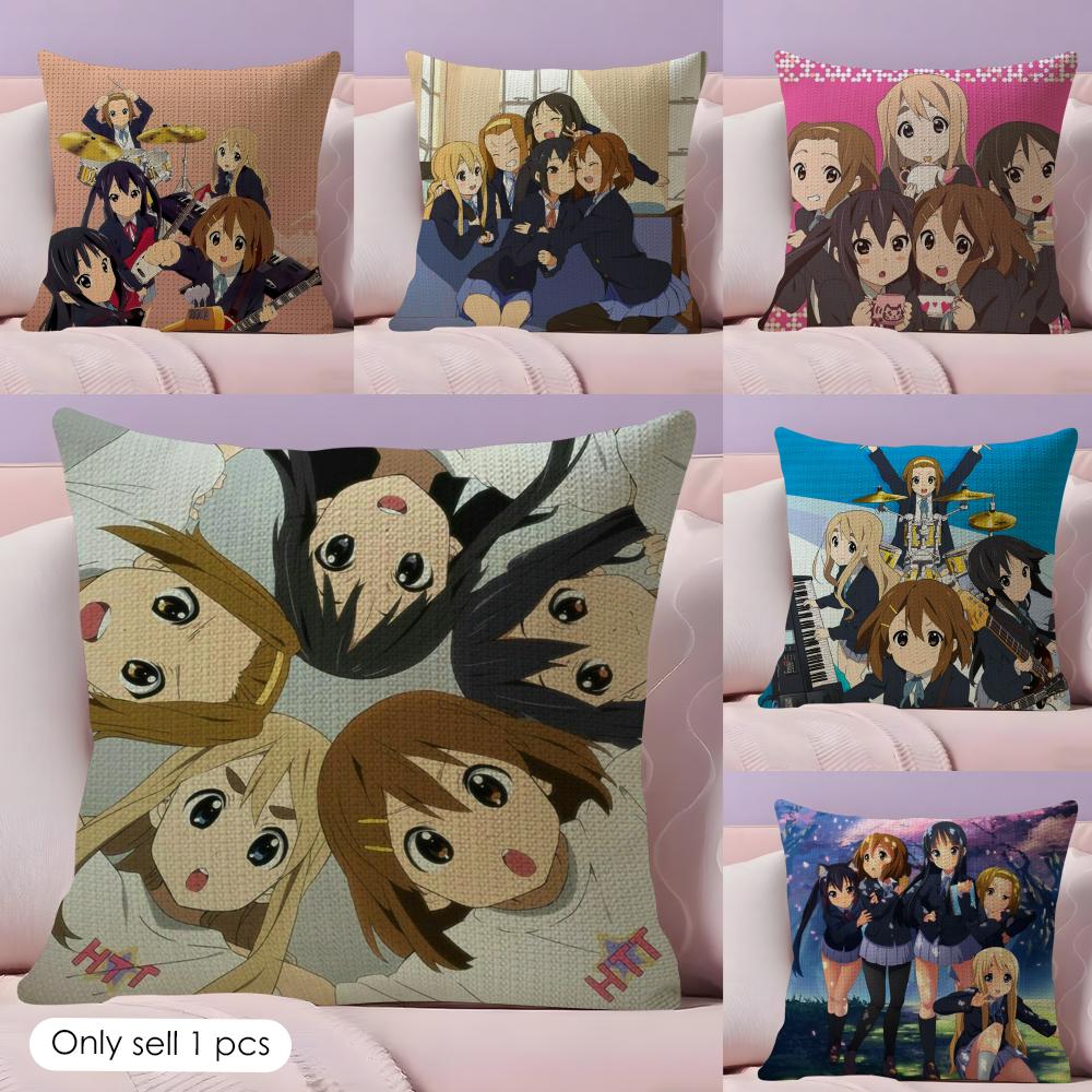 Anime KKON Cartoon Cushion Cover Natural Linen Double Sided Print Throw Pillow Case for Sofa Couch Home Decor