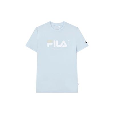 Athletics Fitness Solid Color Logo Knitted Moisture-Wicking Quick-Dry Short Sleeve T-Shirt Men Tops Light-Smoke-Blue A11M221109F-BU