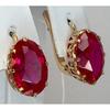 Boucles d'oreilles pendantes rondes classiques en zircone cubique rouge pour femmes Bijoux de déclaration pour mariage et fiançailles