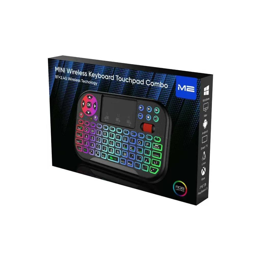 Wireless Mini Keyboard Dual Mode BT5.2 2.4G Air Mouse Remote Control Backlit Touchpad for Android TV Box PC Projector