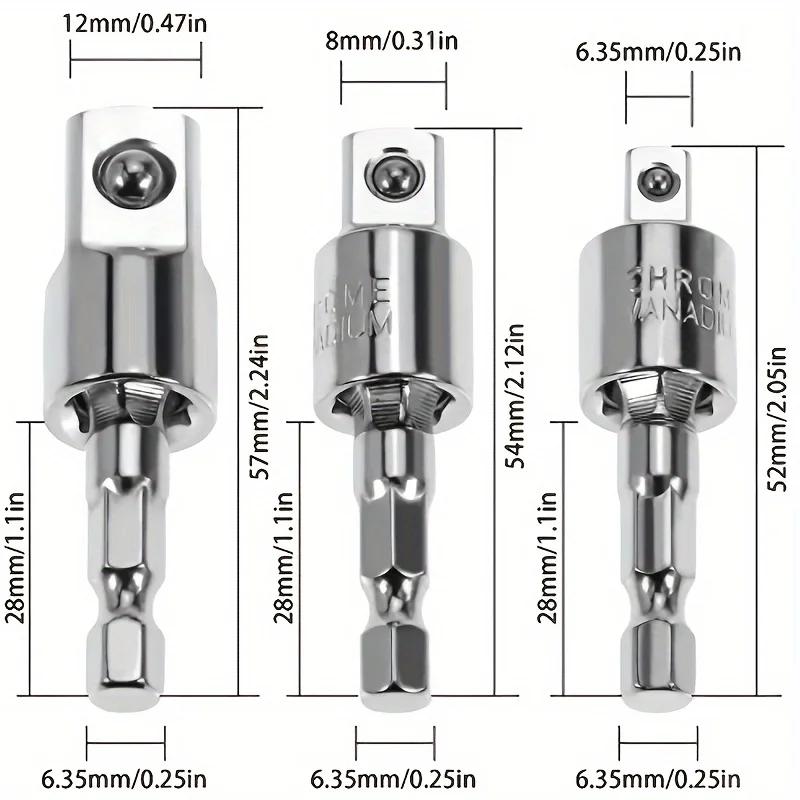Burghiu electric 360° Șurubelniță pneumatică Manșon Adaptor Universal Mâner Hexagonal la Cap Pătrat Adaptor Rotativ Tijă de Conectare Unealtă