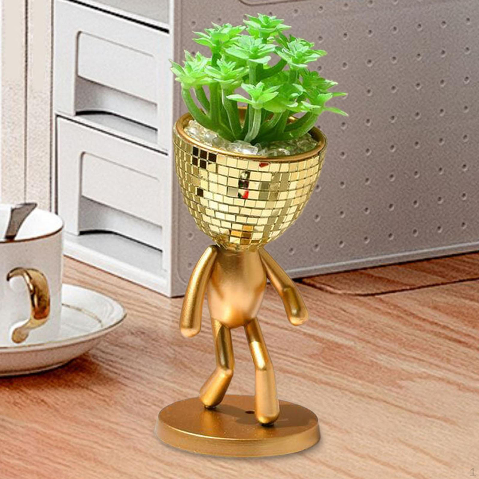 

Креативный горшок для растений, кашпо, абстрактная статуя, персонаж, современный цветочный настольный цветочный горшок для golden