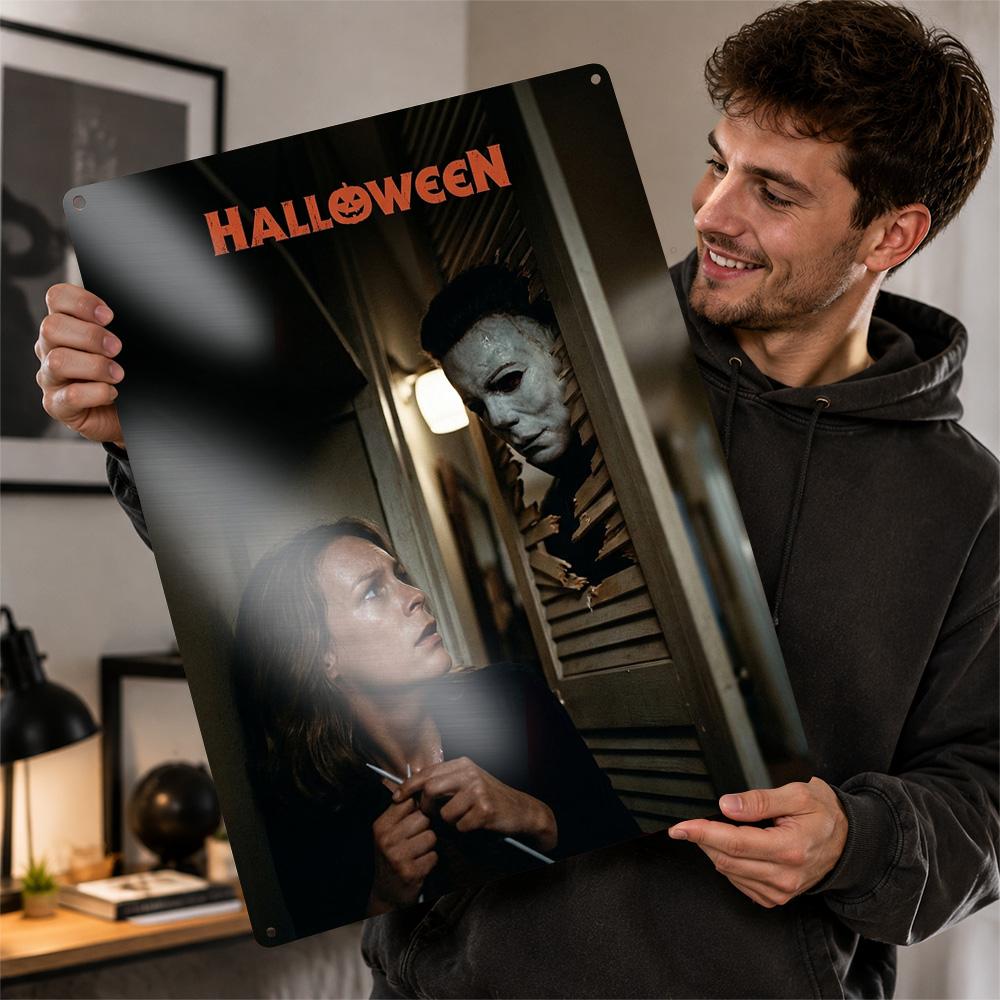 Halloween Movie With Michael Myers Metal Poster Perfect Gift for Fans Lovers Personalized Wall Art Metal Sign for Decor Luxury