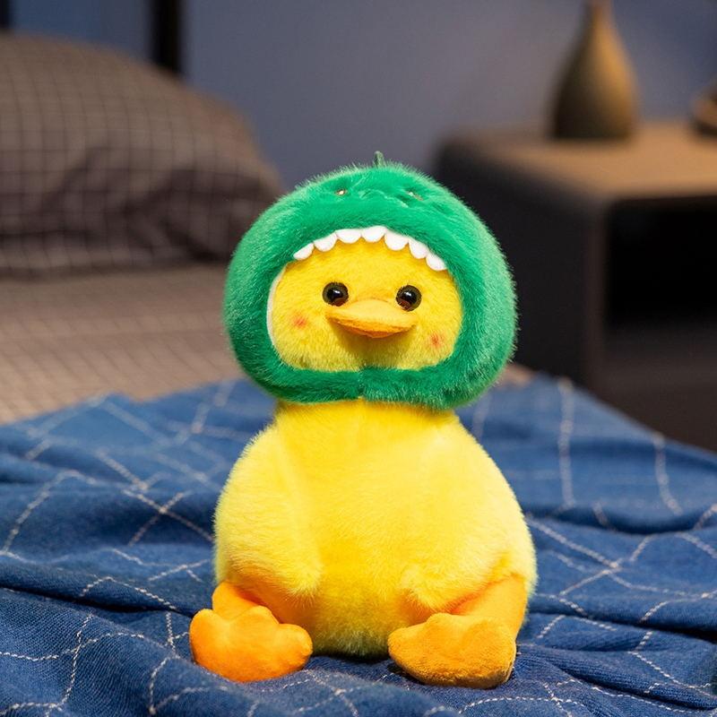 Plush Toy Transformed Into A Little Yellow Duck Doll Wearing A Hat Little Yellow Duck Doll Dinosaur Rabbit Hood Yellow Duck Accompanying The Doll