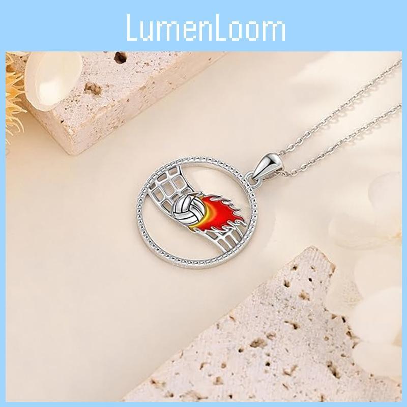 Volleyball Hollow Pendant Necklace Oil Finish Alloy Chain Fashion Enthusiasts