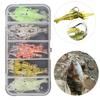 15Pcs  Pvc Shrimp Lures Multicolor Soft Luminous Shrimp Bait Set Fishing Lure With Sharp Hook