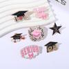 Graduation Season Enamel Pin Flower Bachelor's Hat Trencher Cap Brooches Lapel Badge Jewelry Souvenir Gifts For Students Friends